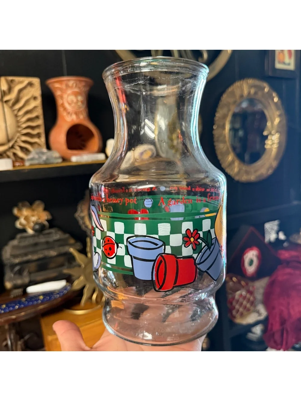 Vintage 90’s Winnie The Pooh & Eeyore Glass Spring Garden Theme Vase